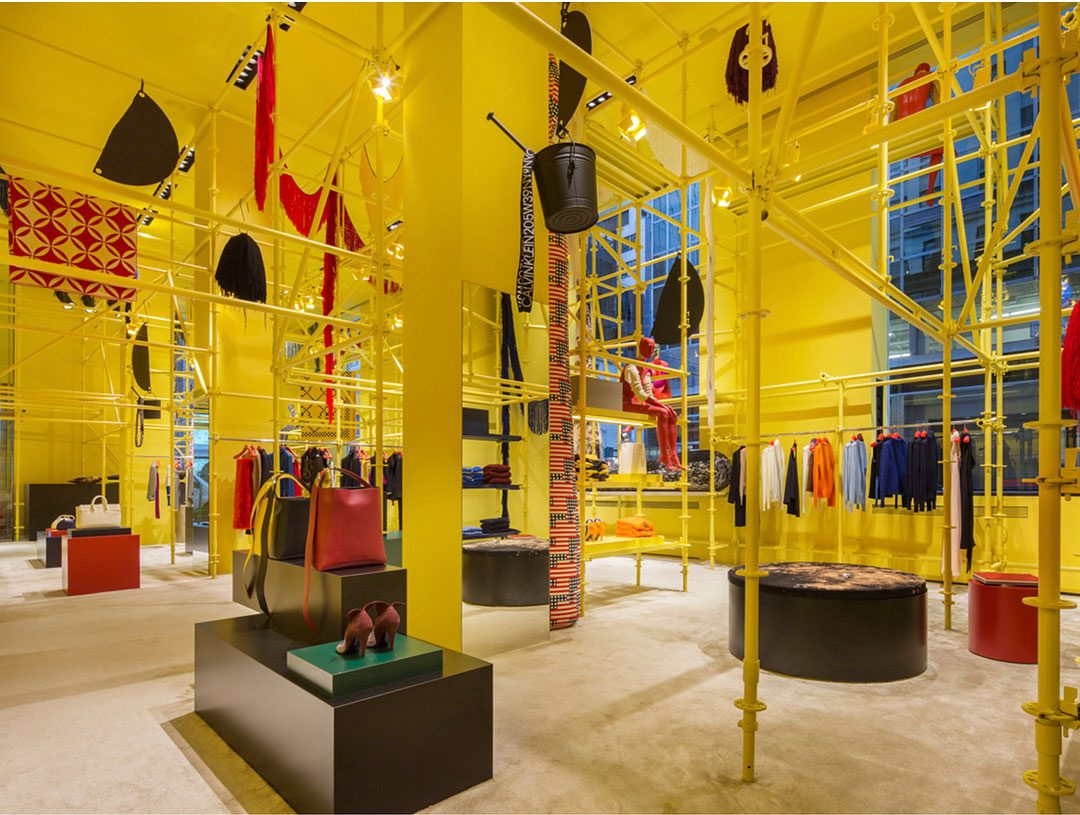 Sterling Ruby's new installation at Calvin Klein's Madison Avenue store. All images courtesy of Calvin Klein's Instagram