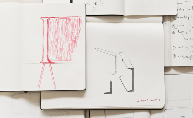 Sketches for Samsung's Serif TV by Ronan and Erwan Bouroullec