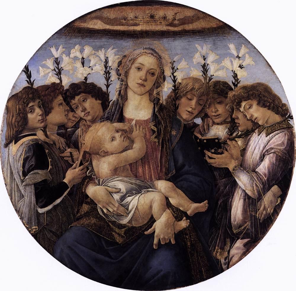 Madonna and Child with Eight Angels (c. 1478) by Sandro Botticelli, as reproduced in 30,000 Years of Art
