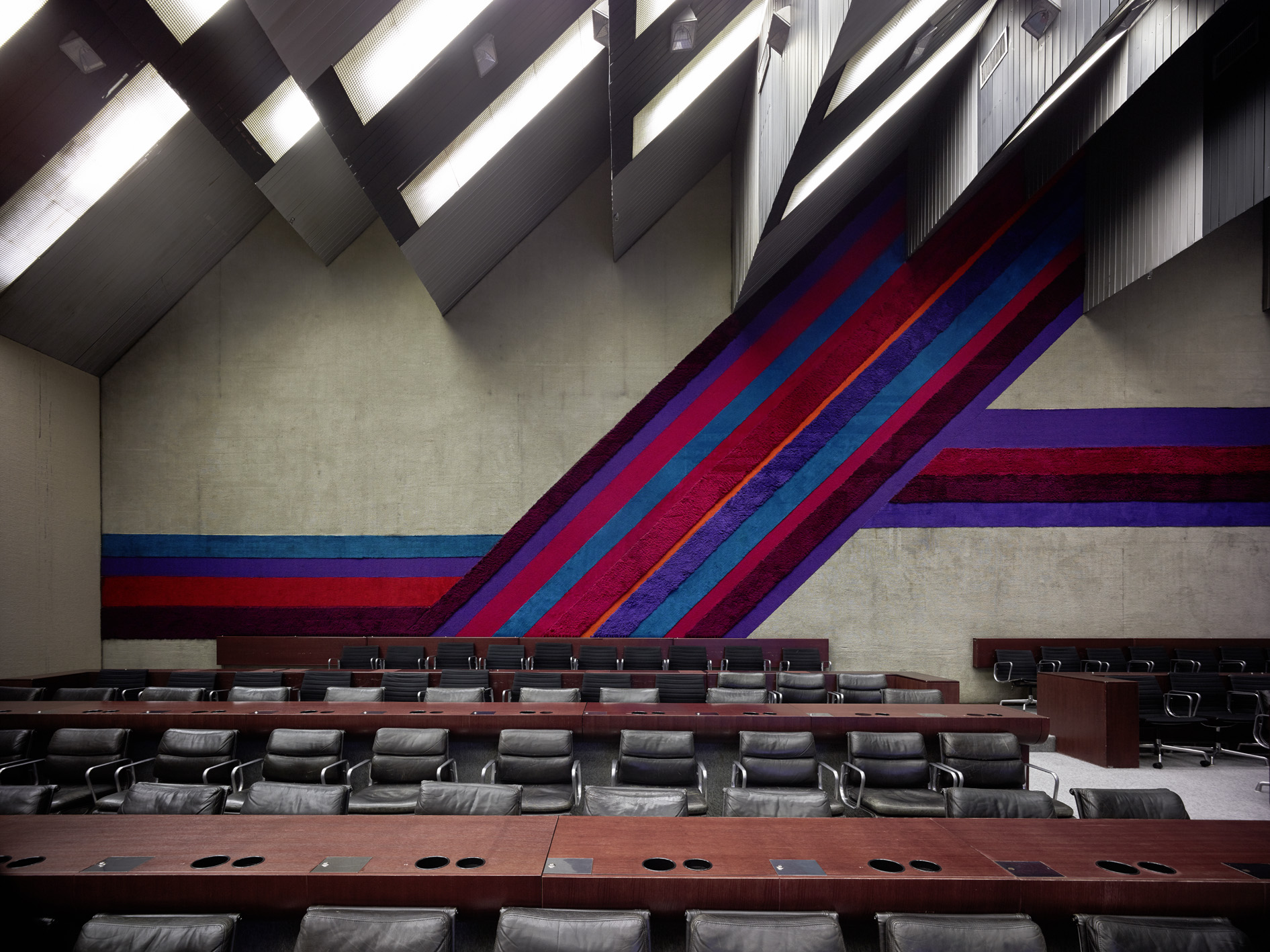 Stojan Maksimovi?, Sava Center, 1979, Belgrade, Serbia. View of conference room. Photo: Valentin Jeck, commissioned by The Museum of Modern Art, New York, 2016.
