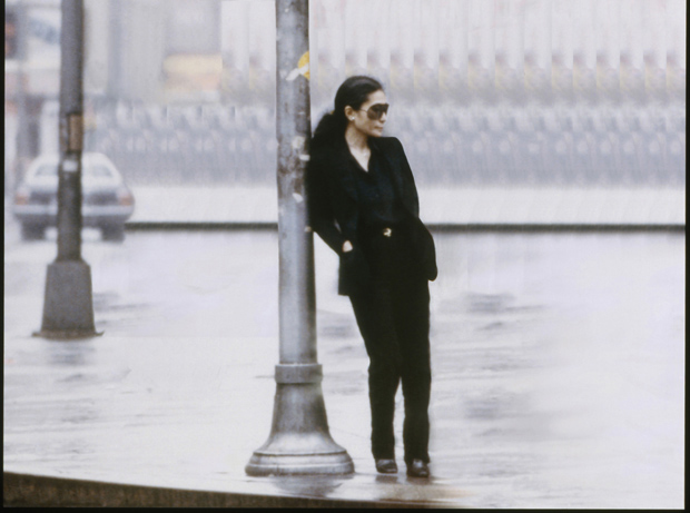 Still from the Walking on Thin Ice video (1981) by Yoko Ono