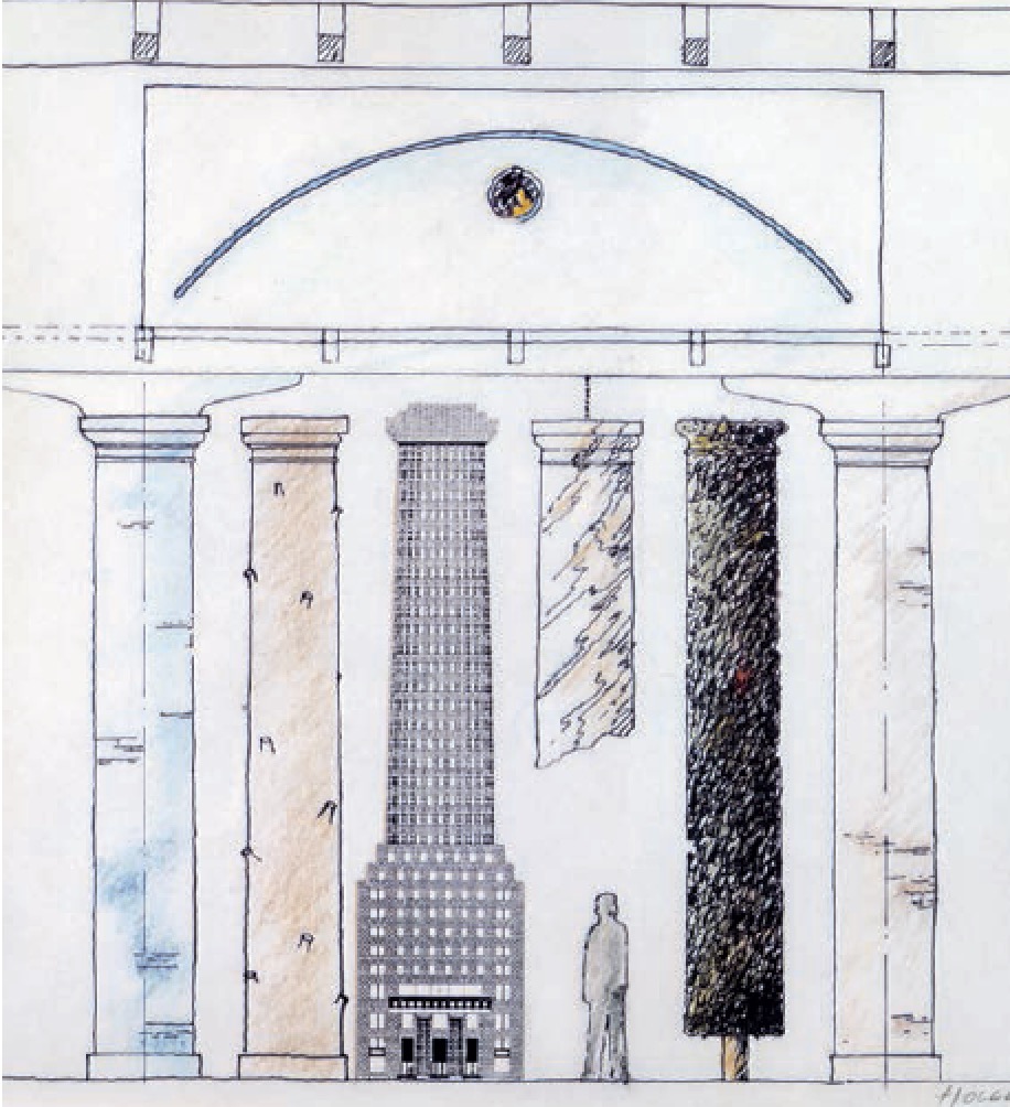 Paolo Portoghesi’s contribution for the Strada Novissima installation at La Presenza del Passato (The Presence of the Past) at the 1980 Venice Architecture Biennale from Exhibit A Exhibitions That Transformed Architecture 1948-2000