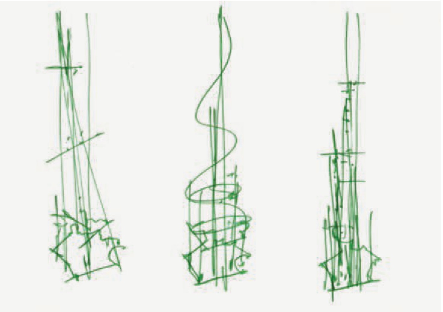 Renzo Piano's original sketches for The Shard as featured in Drawing Architecture