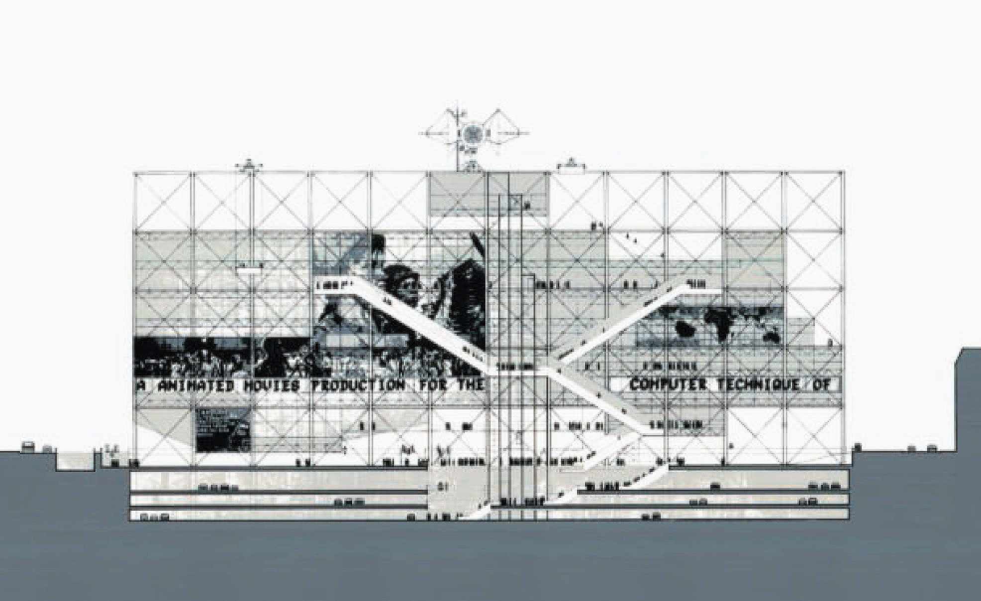 Renzo Piano and Richard Rogers - Pompidou Centre, 1971 Pencil on paper - as featured in Drawing Architecture