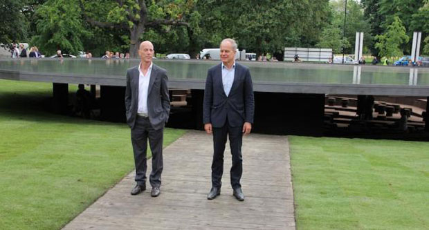 Jacques Herzog and Pierre de Meuron at the 2012 Serpentine pavilion