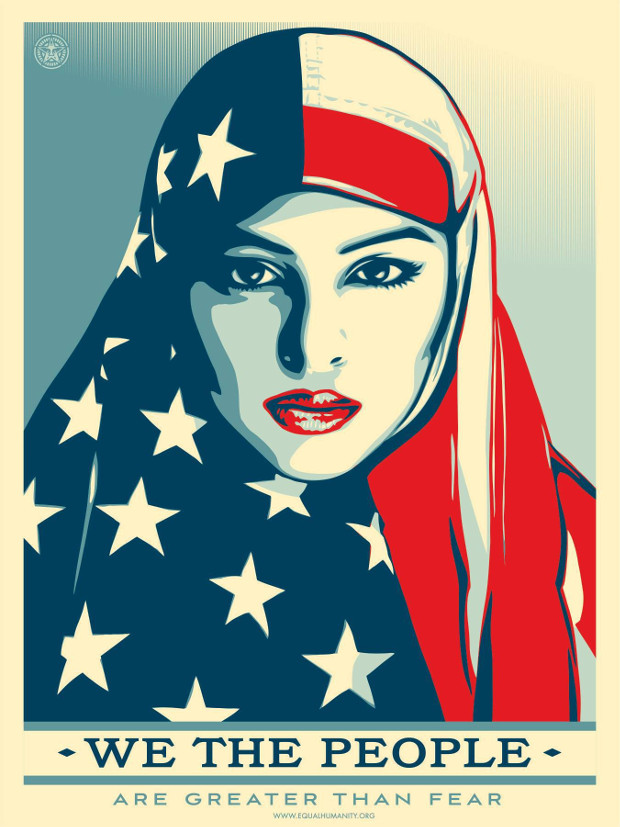 Greater Than Fear by Shepard Fairey. Photographer: Delphine Diallo. From the Amplifier Foundation’s We The People campaign.