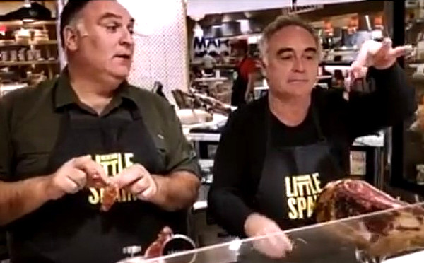 José Andrés and Ferran Adrià at Mercado Little Spain, New York