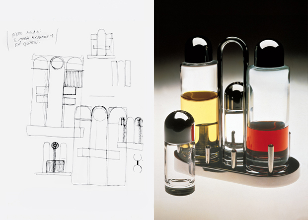 Studies for 5070 Condiment set for Alessi, 1974