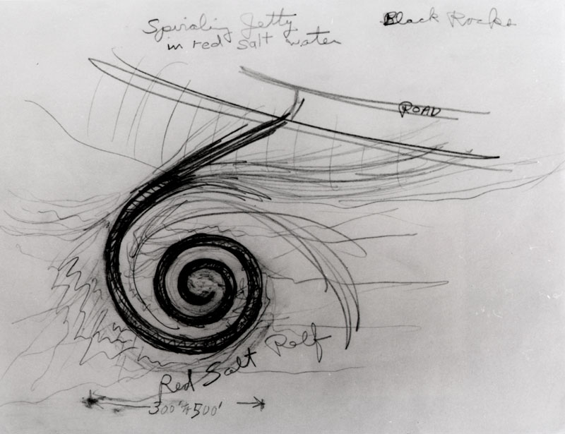 Spiral Jetty drawing (c. 1970) by Robert Smithson