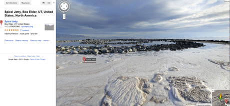 Spiral Jetty, as seen on Google Street View