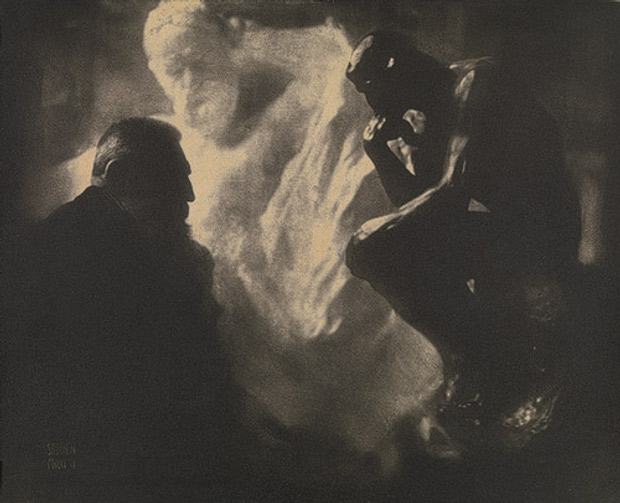 Rodin - Le Penseur (1902) by Edward Steichen. As reproduced in The Photography Book