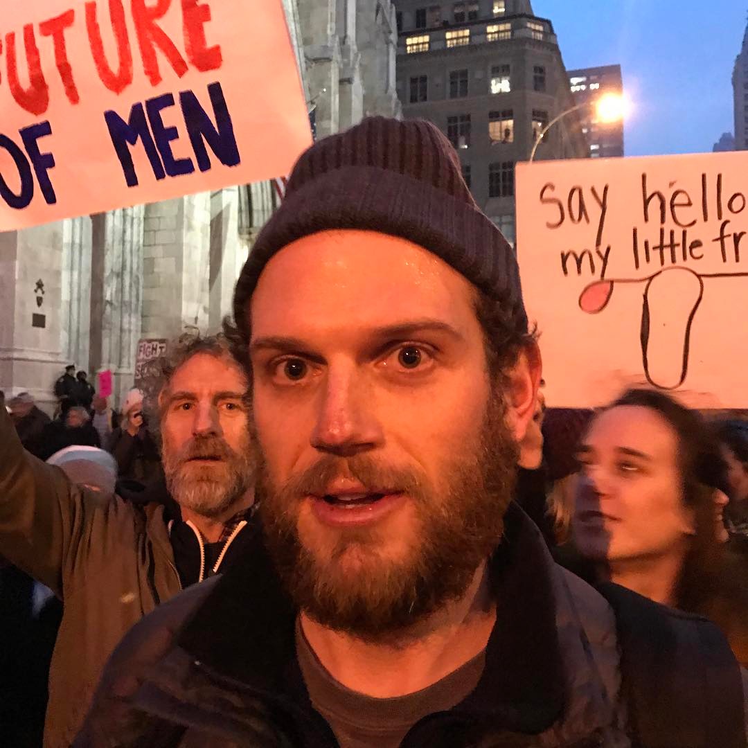 Nick Shore at the Women's March, New York, January 2017 by Stephen Shore. Image courtesy of Shore's Instagram