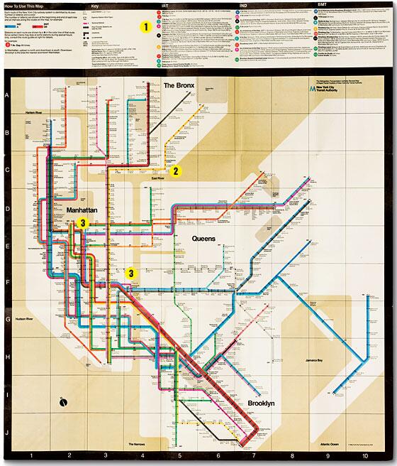 Massimo Vignelli and Bob Noorda's 1972 New York Subway Map