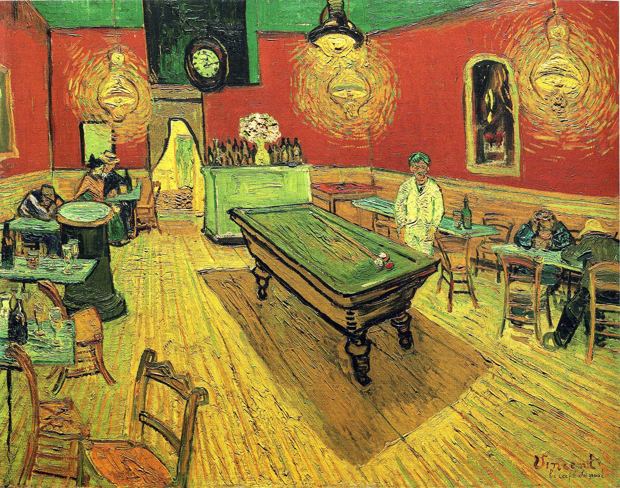 The Night Cafe (1888) by Vincent van Gogh. As reproduced in Art in Time