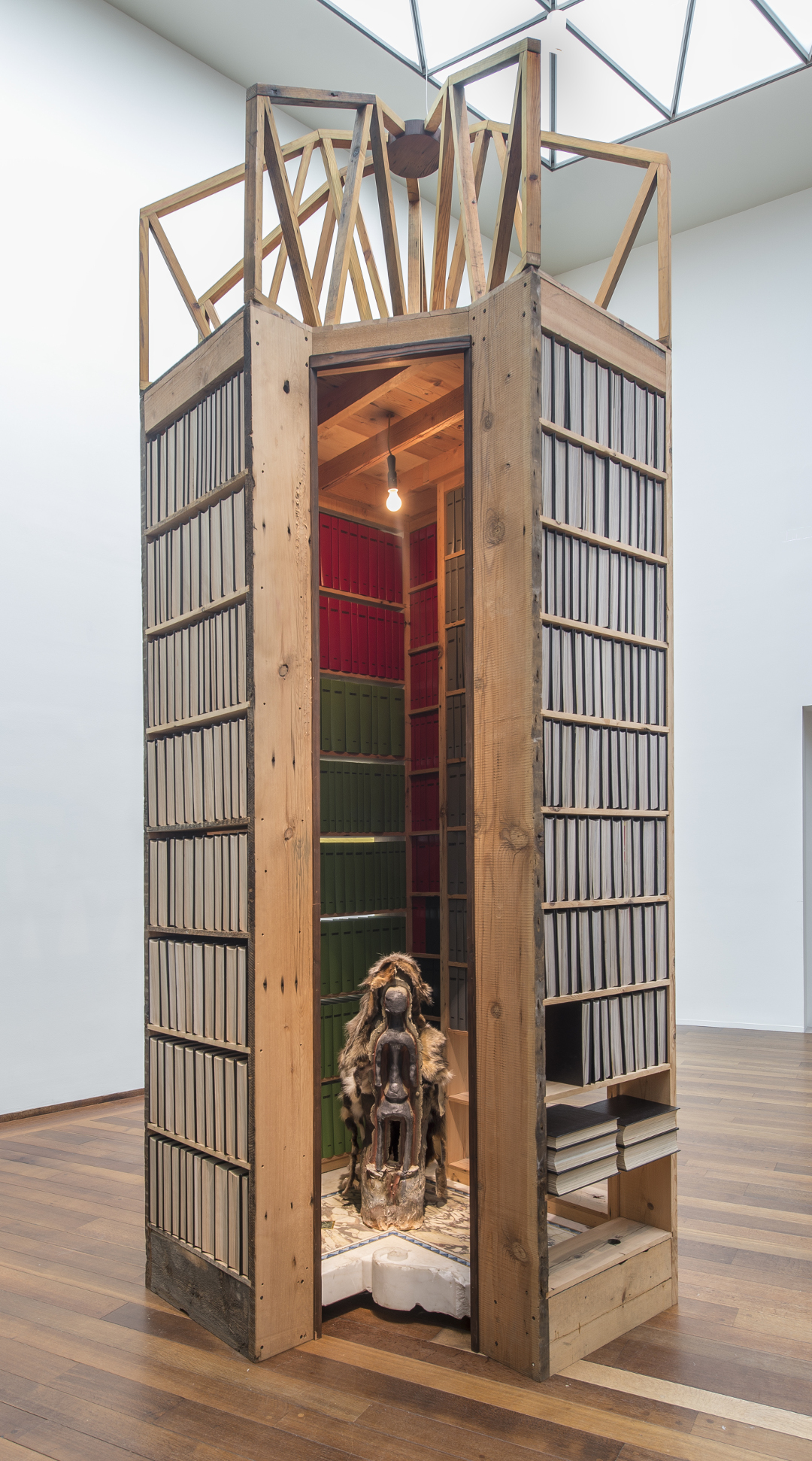 Installation view of New Egypt Sanctuary of the Holy Word and Image and Elegua in Winter, 2017 On view in Theaster Gates: The Minor Arts Courtesy of the artist, White Cube, and Regen Projects National Gallery of Art, Washington