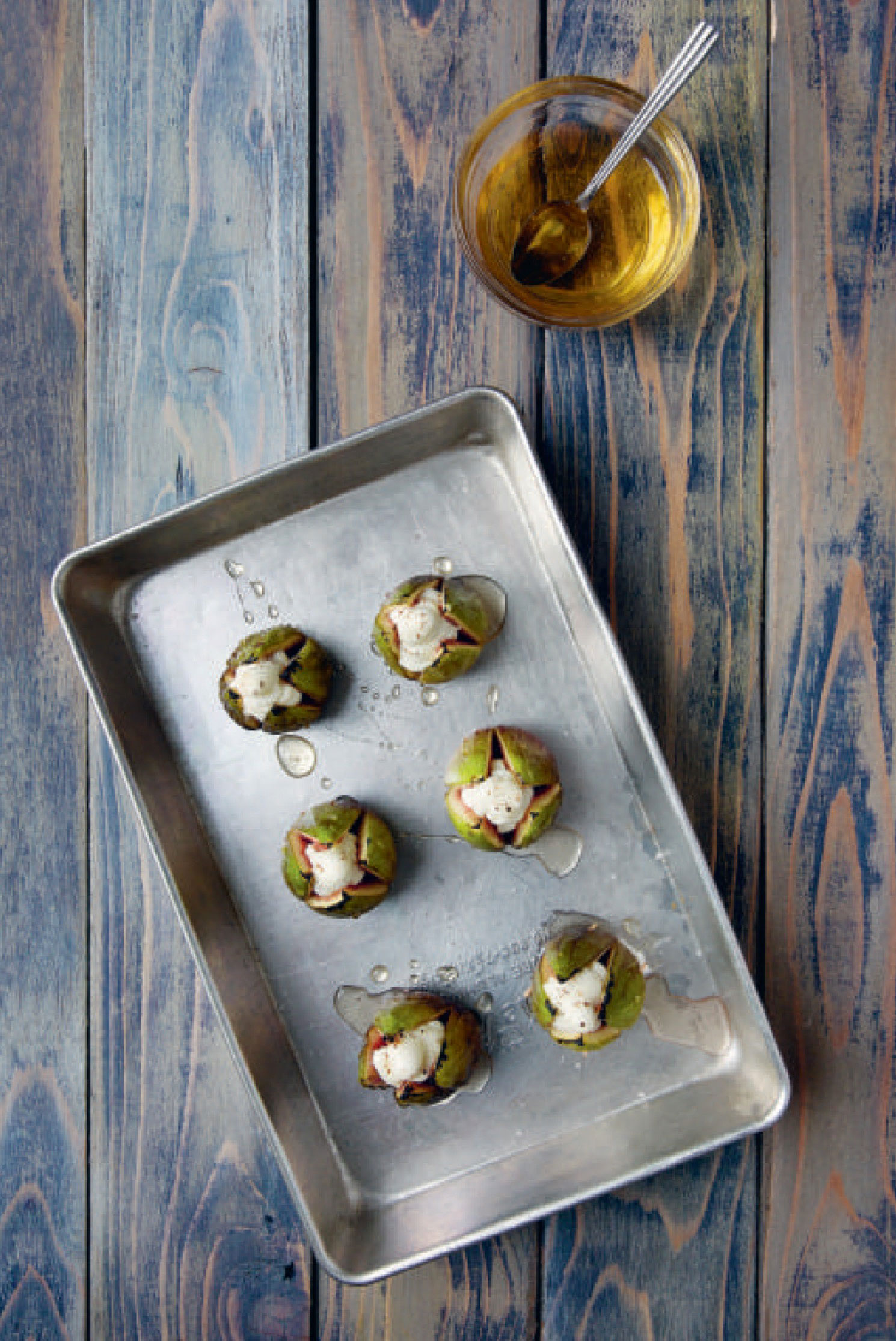 Tupelo Honey and Goat Cheese Stuffed Figs - from America the Cookbook
