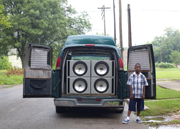 Corine Vermeulen, Ray Shawn and his uncle’s van, 2011.  From The Architectural Imagination's My Detroit Postcards 