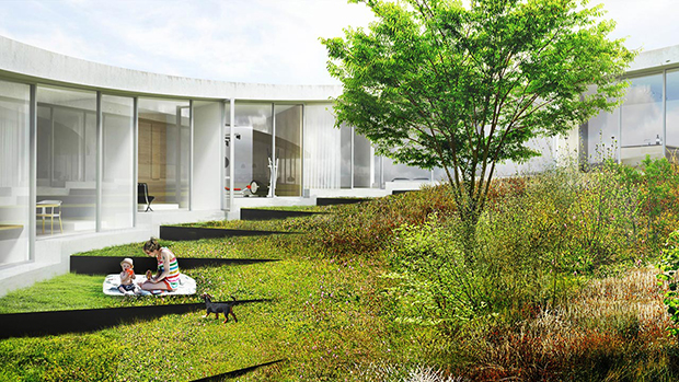 A rendering of Villa Gug by BIG. Image courtesy of BIG