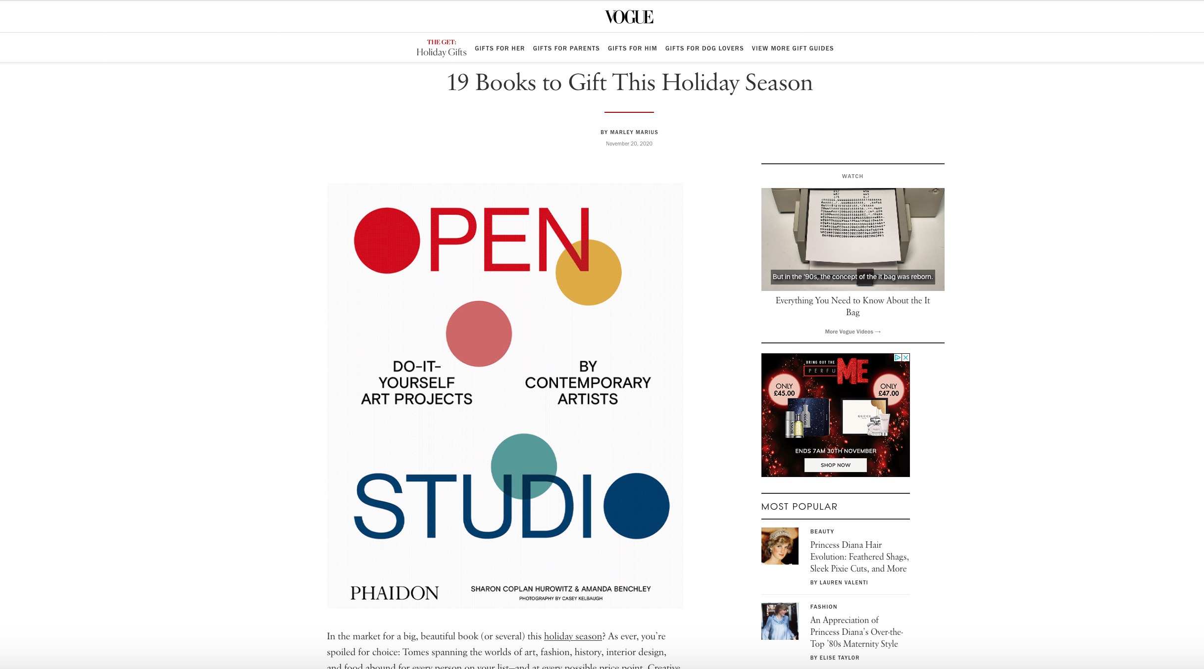 Vogue features Open Studio