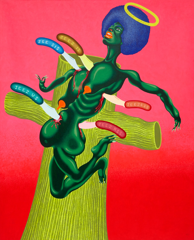 The Crucifixion of Angela Davis (1973) by Peter Saul