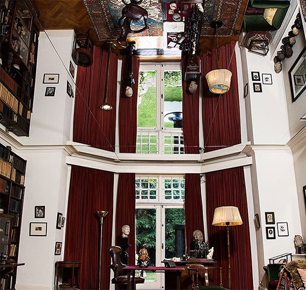 Self Reflection (2016) by Mark Wallinger. Self (2016) can be seen through the room's window. Image courtesy of the Freud Museum