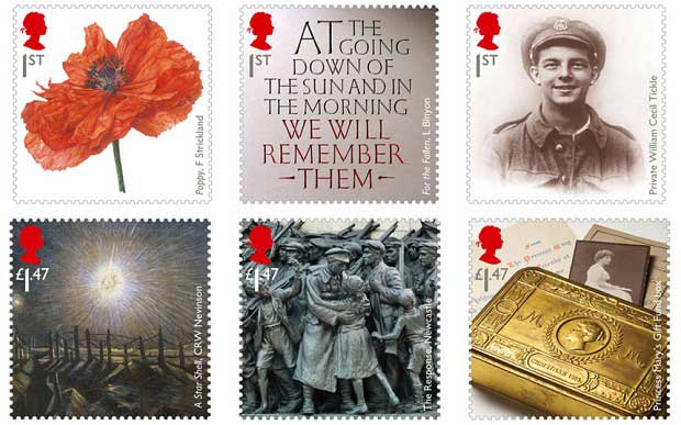 Royal Mail WW1 stamps