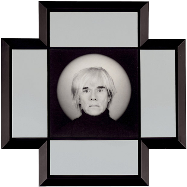 Robert Mapplethorpe, Andy Warhol, 1987. Unique platinum print on linen with four silk panels, Mugrabi Collection. © Robert Mapplethorpe Foundation. Used by permission.