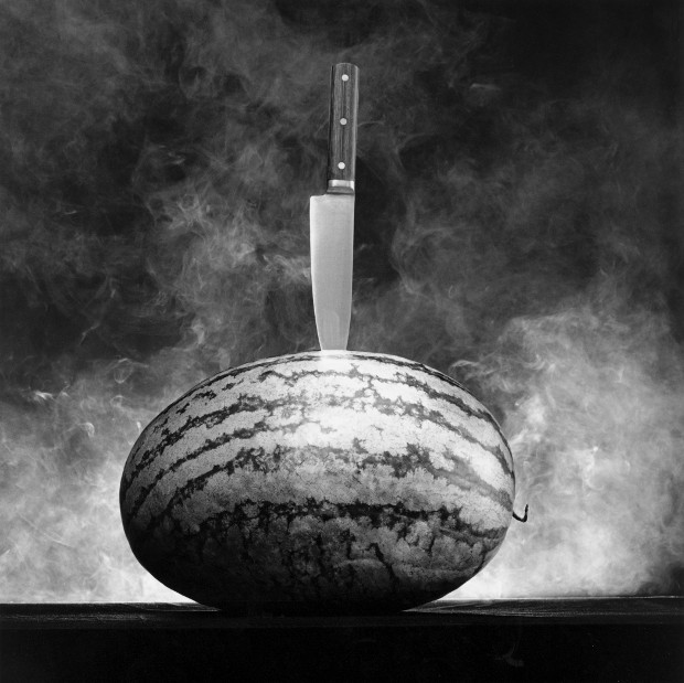 Watermelon with Knife, 1985, by Robert Mapplethorpe. Gelatin Silver Print © Robert Mapplethorpe Foundation. Used by permission.