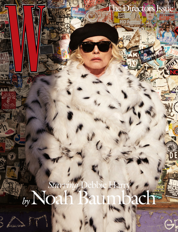 Debbie Harry wears a Balenciaga coat; Lola Hats hat; Ray-Ban sunglasses; her own earrings. Directed by Noah Baumbach; Photographed by Stephen Shore; Styled by Sara Moonves. Image courtesy of Wmagazine.com