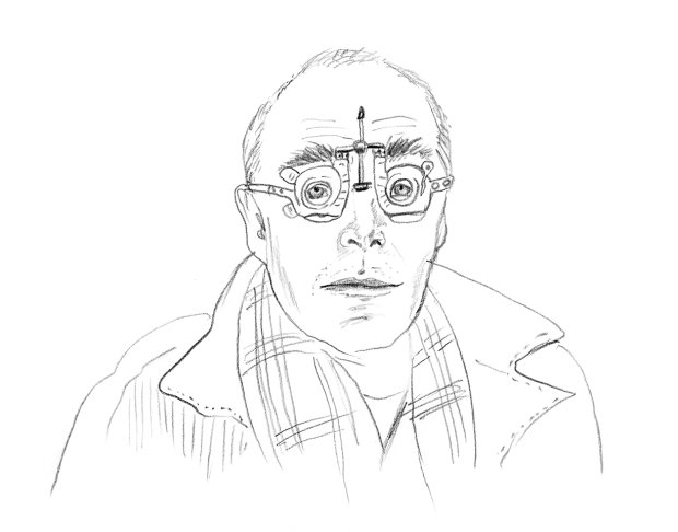 Richard Wentworth, as drawn by Phaidon's Creative Director Julia Hasting for AKADAMIE X