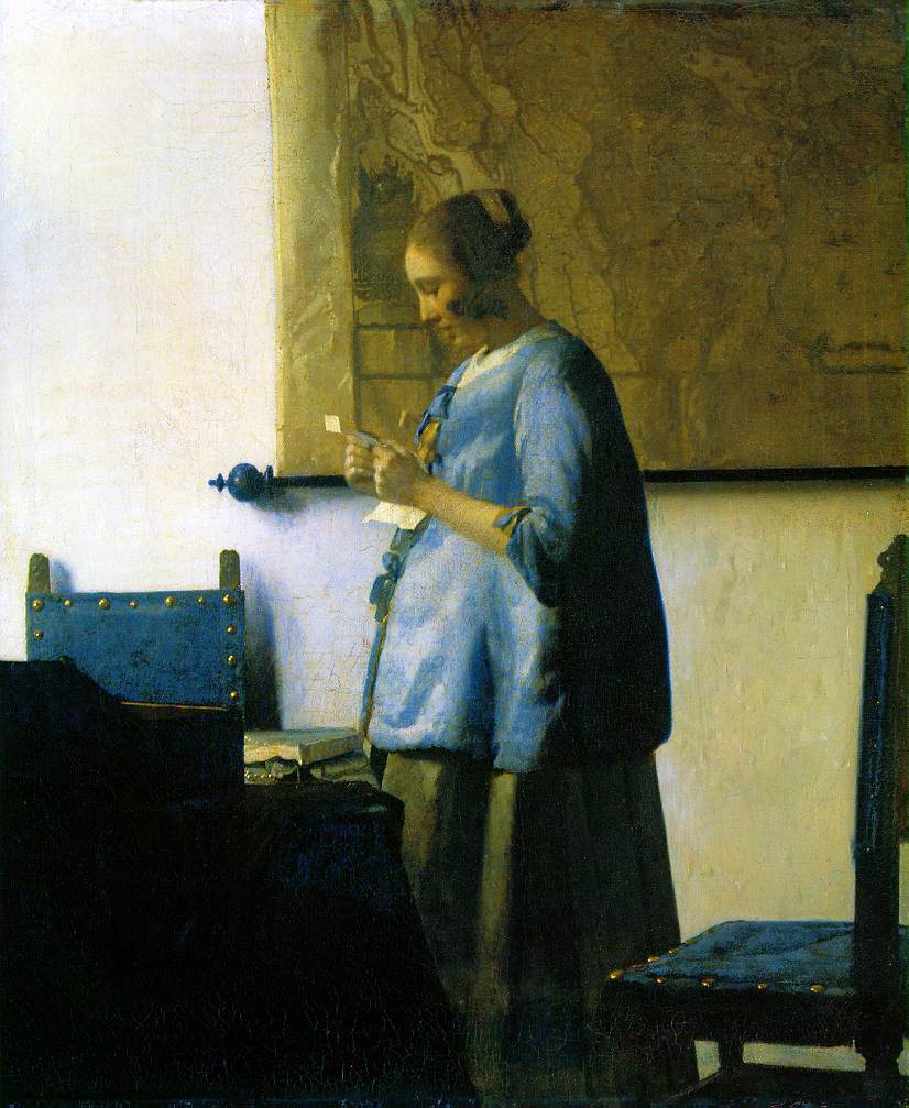 Vermeer's Woman in Blue Reading a Letter (c. 1663)