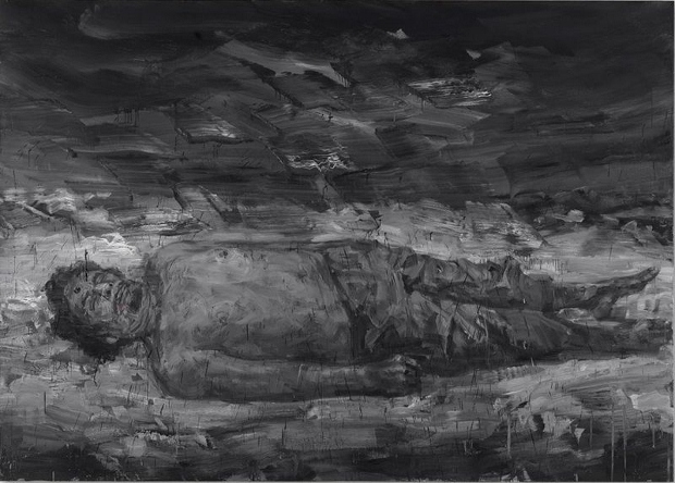 Gadhafi’s Corpse – October 20th 2011 by Yan Pei-Ming