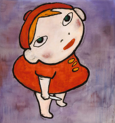 kitchen knife with wooden handle on white background