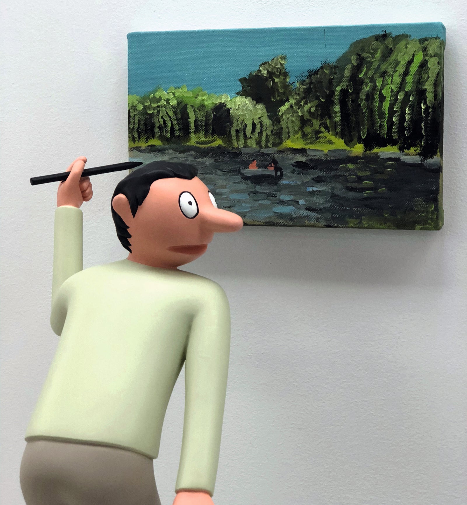 Scribbler, 2018, fiberglass; Jean Jullien Studio, GIB, Arsham-Fieg Gallery, New York City, 2018
