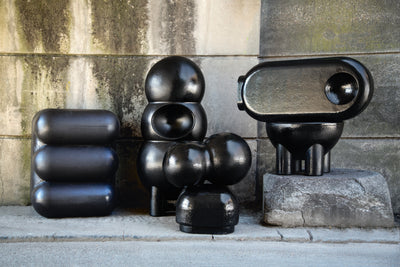 Comme des Garcons Blackpepper, 2016. Photo by Fernando Laposse. Finished display forms for sculptural installation to launch Comme des Garcons scent Blackpepper, Selfridges, London
