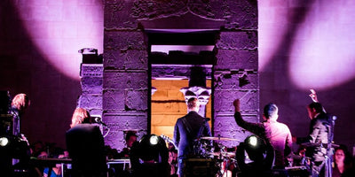 Interpol band performing at the Metropolitan Museum of Art Temple of Dendur exhibition image