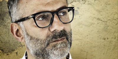 Massimo Bottura interview portrait chef kitchen background