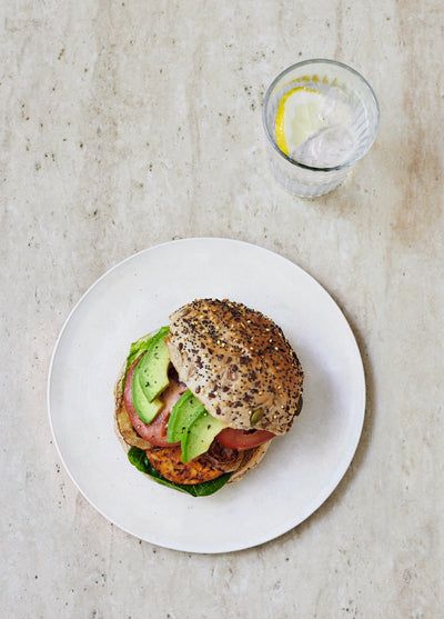 Vegan tempeh burger