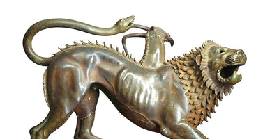 7 mythical beasts from art history collage featuring dragons phoenix unicorn griffin and other legendary creatures