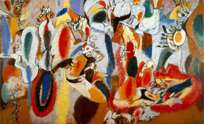 abstract expressionism painting with bold brushstrokes and vibrant colors on canvas