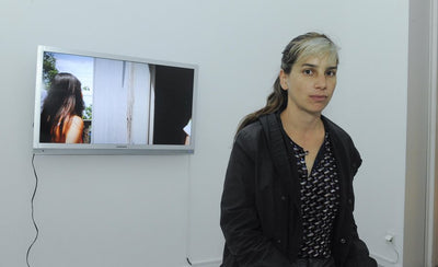 keren cytter interview portrait woman speaking artistic background