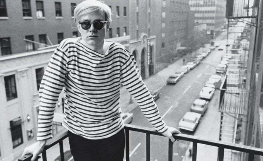 Stephen Shore photograph of Andy Warhol in a colorful setting