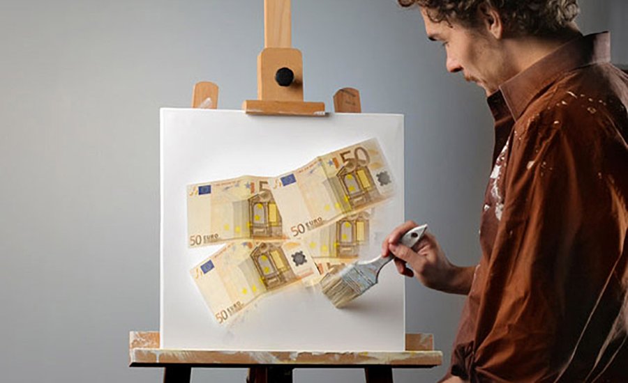 4 ways for artists to fund their studios without selling art infographic with creative workspace background