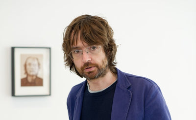 Simon Starling interview at Japan Society with artwork background