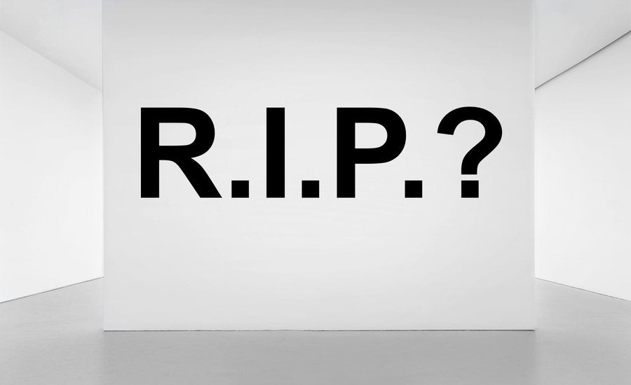 fix the art world quoted text on a white background with black and red letters