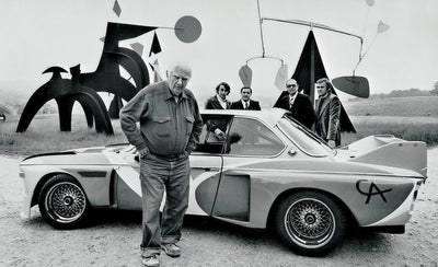 Alexander Calder colorful abstract sculpture with paintings jewelry and stage sets background