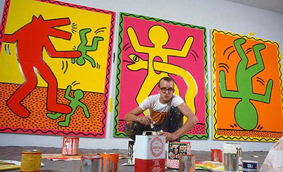 Keith Haring wooden child's chair colorful design perfect gift for children