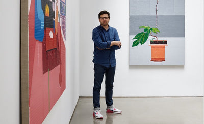 What to buy Guy Yanai's homage to Calder artwork colorful abstract shapes on white background