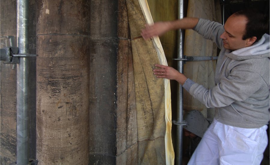 like peel off masks but for buildings jorge otero pailoss latex casts extract environmental impact