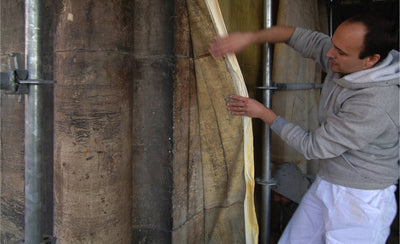 like peel off masks but for buildings jorge otero pailoss latex casts extract environmental impact